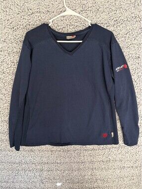 Ariat FR CAT 2 21.2 Cal Flame Resistant V Neck Work Shirt Navy XXL